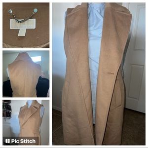 Double breasted Lapel Collar Sleeveless Peacoat